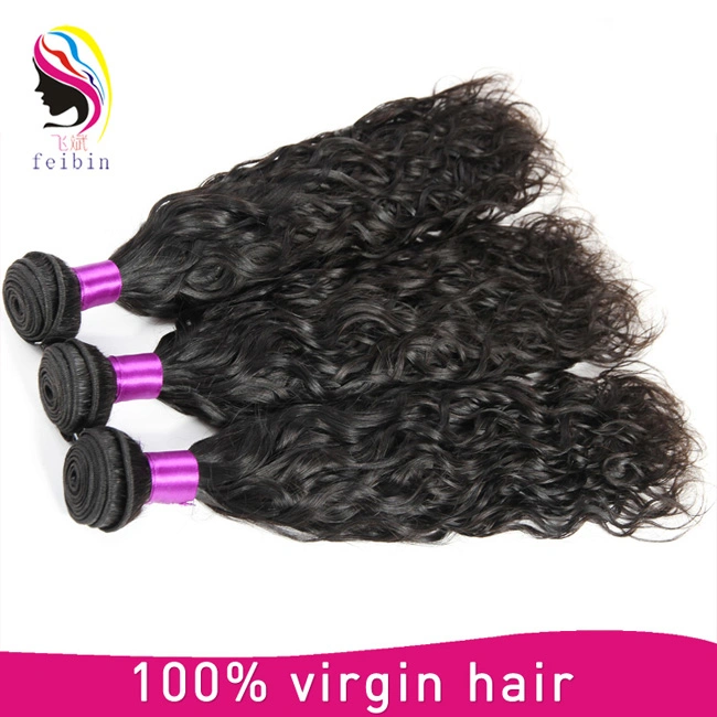 Comercio al por mayor Virgen Remy Cabello Humano brasileño onda Natural Hair Extension