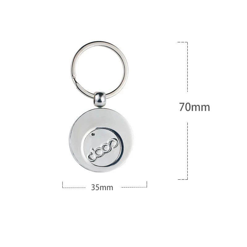 Trolley Coin Metal Crafts High quality/High cost performance  Promotional Gift Pochacco Clip Pop Original Factory Supermarket Shopping Car Token Keychain for Sale