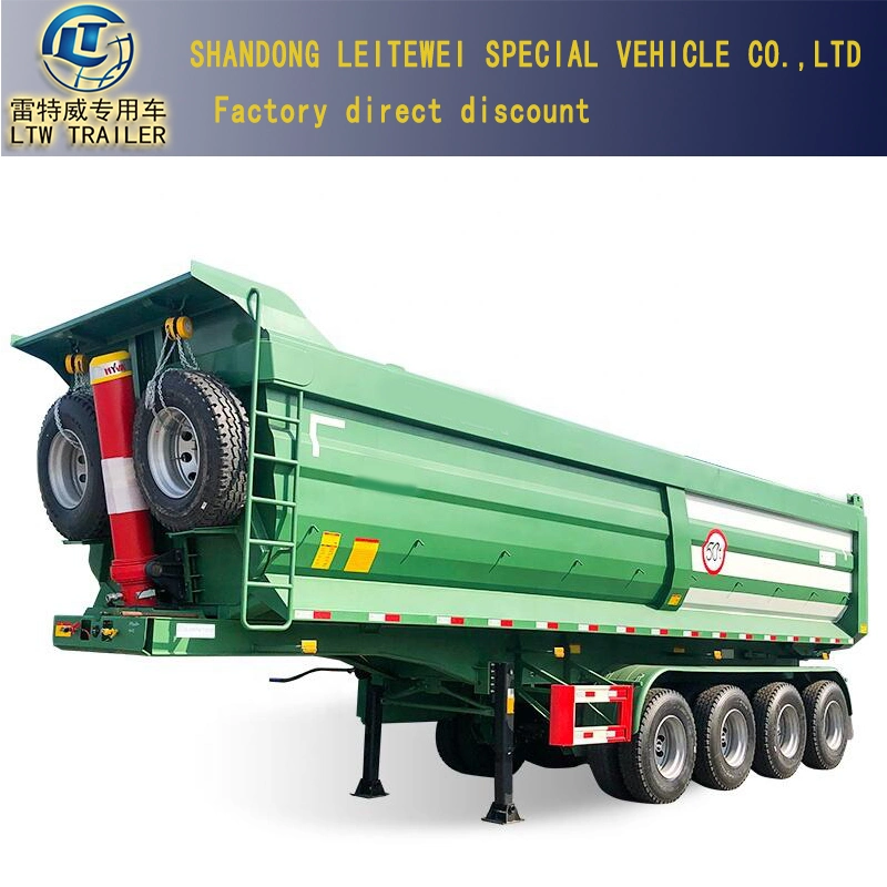 3 Axle 60 Tons 80 Tones Capacity Hydraulic Lift Dumper Tipper Trailer Dump Back Trailer