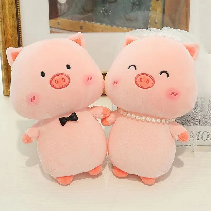 Doll Peluche lindo Coche de juguete jefe vestido de novia Piglet couple couple Doll Don