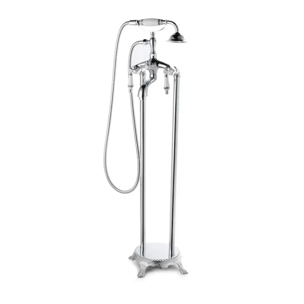 Floor Stand Bathtub Faucets with Hand Shower Floor Standing Bath Tub Faucet Hot Cold Water Mixer Tap