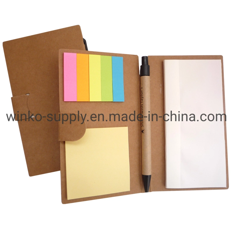 Customized Recycled Paper Notebook with Eco Ballpen