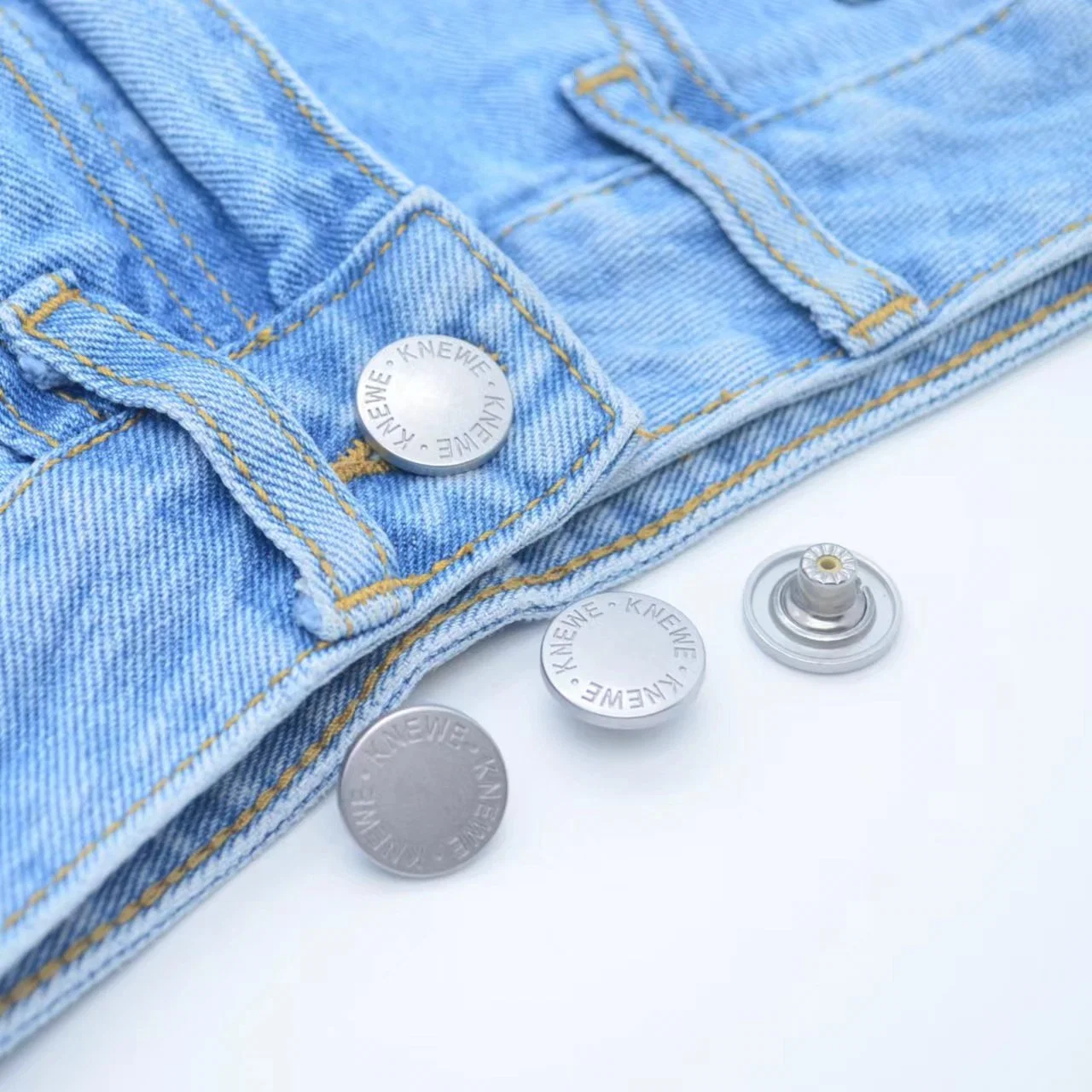Metal Custom Logo Denim No Sew Instant Button Jeans Set Replacement Adjustable Pin Perfect Fit Instant Buttons for Jeans