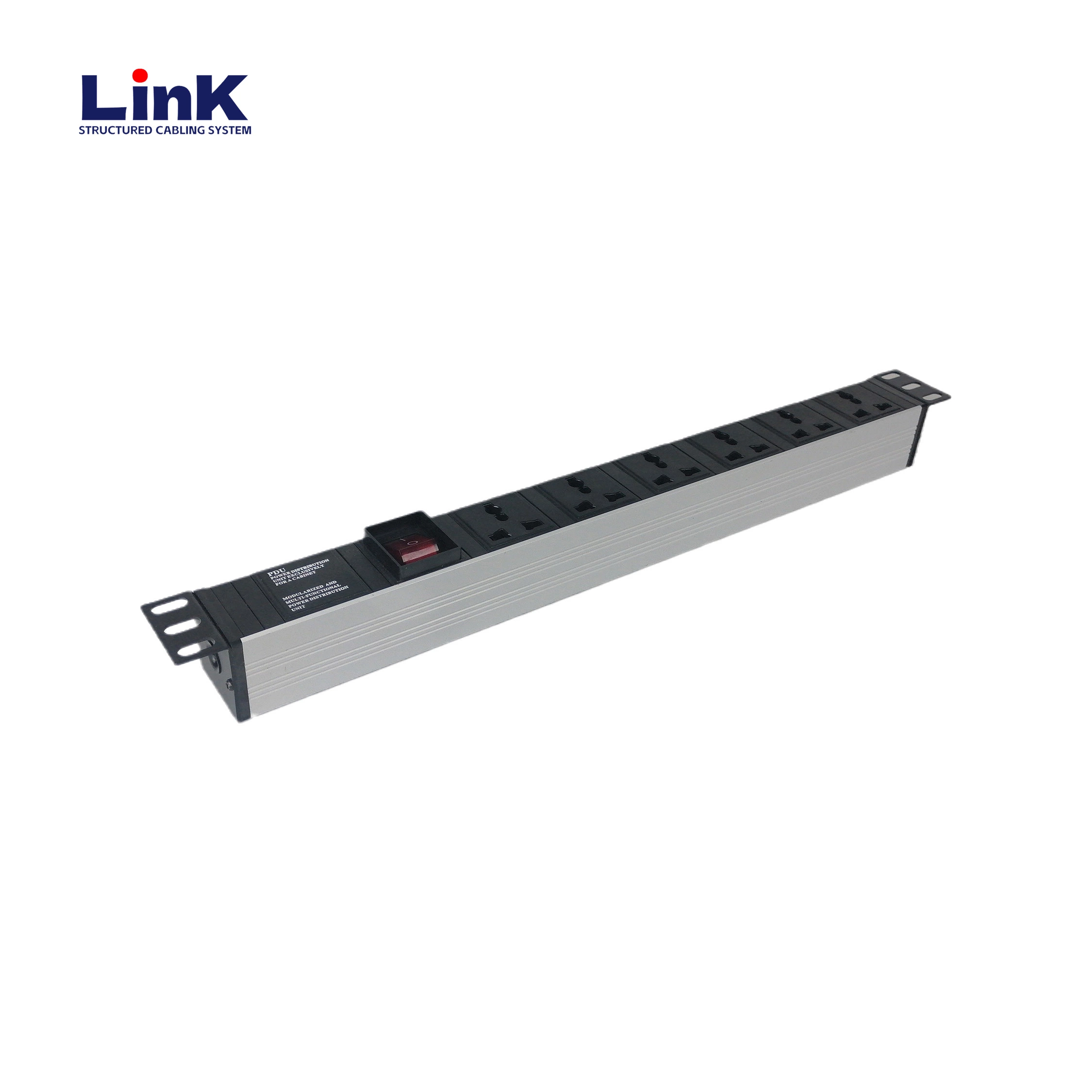 Low Profile Rack-Mounted PDU with Circuit Breaker and Six Outlets