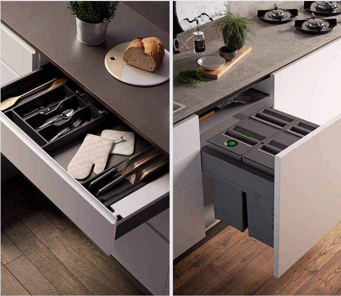 Fashion Flat Packe Rta Modurlar Kticehn Storage Furniture Melamien Modern Kitchen Cabinet