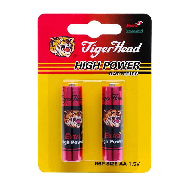 Pila AA de zinc-carbono de celda seca Tiger Head alta resistencia R6P para Flashlights