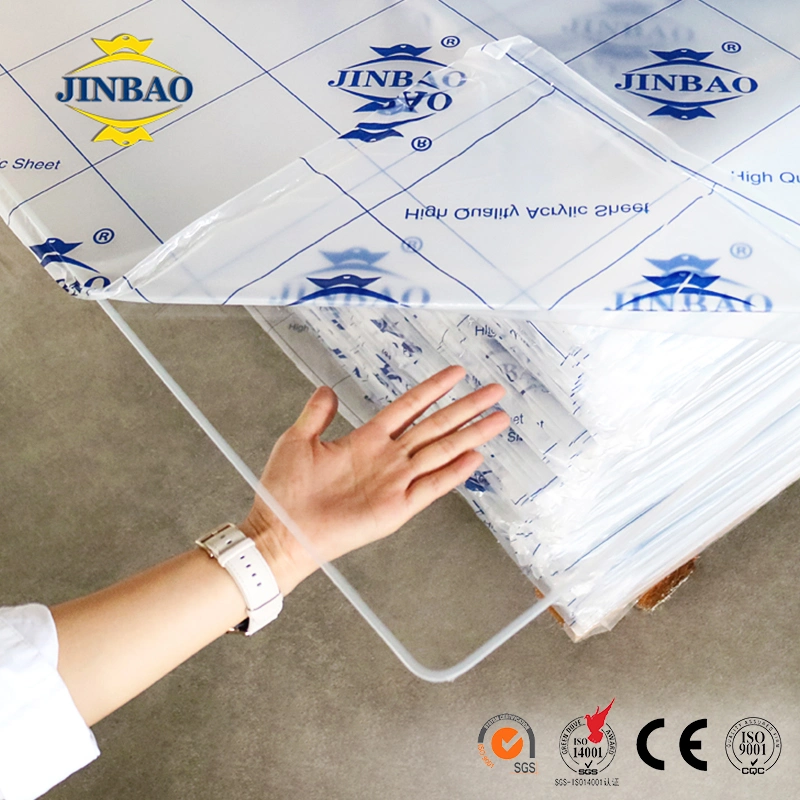 Jinbao 4mm 5mm 10mm Custom Decorative Laminate Price Rigid Perspex PMMA Glitter Glass Transparent Plastic Board Color Cast Clear Acrylic Sheet