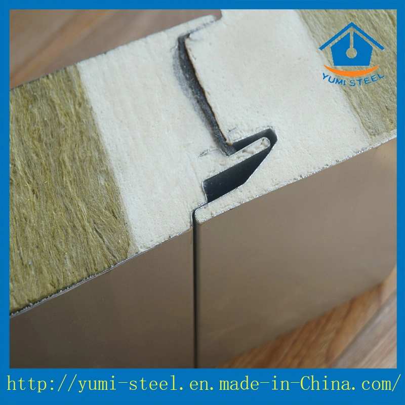 PU Sealing Rock Wool Sandwich Panel for High Temperature Room