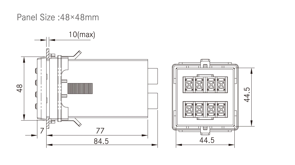 Pz195u-Dk1 48*48mm LED Single Phase Mini Digital Panel High Precision Communication Power Meter