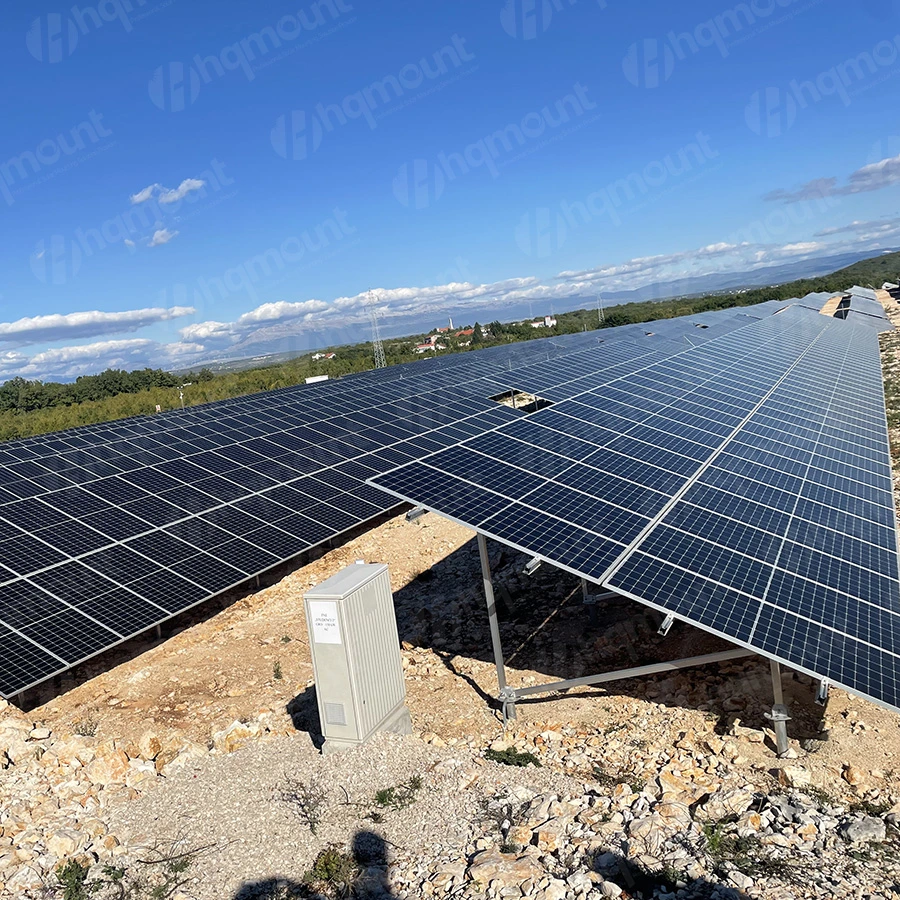 Solar de aluminio anodizado de montaje de inclinación de la tierra para la fijación de la energía solar