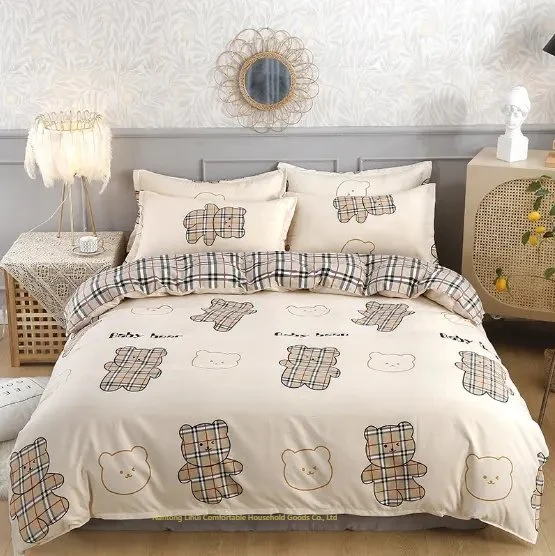 5 estrelas Hotel White roupa de cama 100% poliéster Folha de cama Conjunto de cama, linho, peça quatro, folha de cama, 4 peças, conjunto, algodão Artigo de cama 40