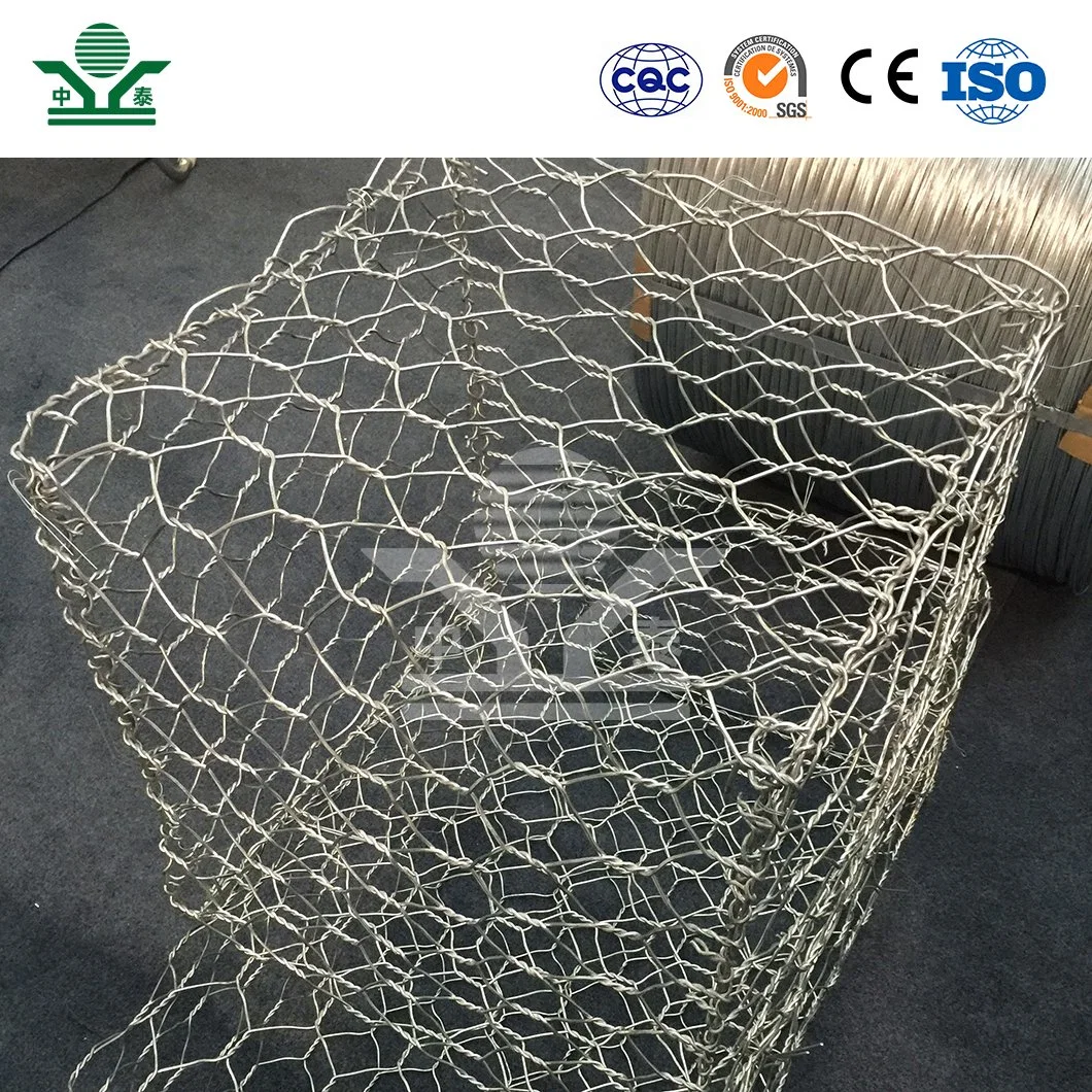 Zhongtai Gabion Wire Mesh Box China Manufacturers Gabion Box 3.0mm/3.05mm/3.2mm Diameter 100X120mm Hexonagional Gabion Box