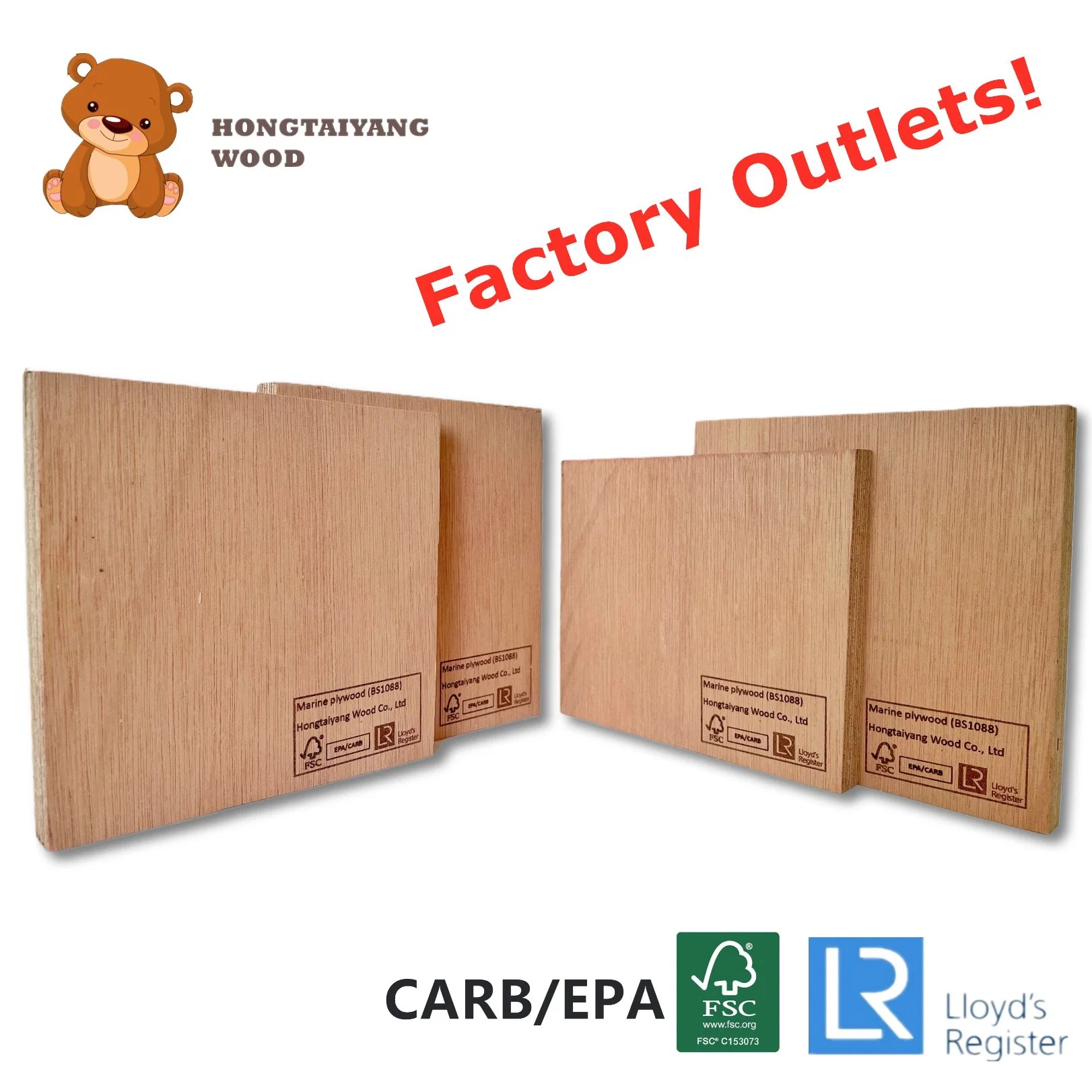 5mm Wholesale/Supplier Melamine Okoume Commercial Plywood Board Sheet with Fsc EPA Carb