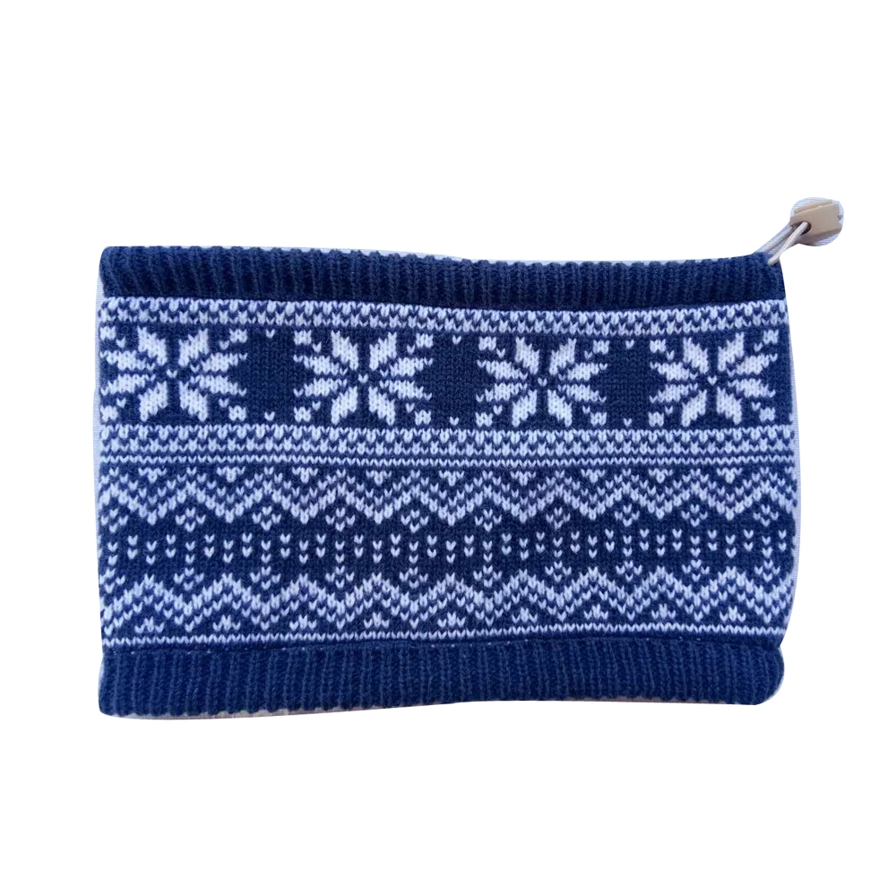 Los niños invierno moda cálida bufanda Snood Jacquard de copo de nieve con forro polar