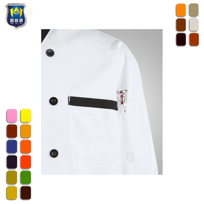 Unisex blanco uniforme del hotel están ajustadas prendas de vestir ropa de Chef de Cocina Kitching