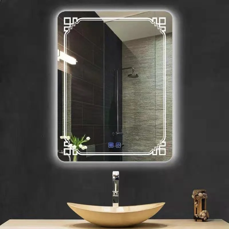 Hotel/salón/wc/Home decoración cuarto de baño moderno y lujoso mobiliario popular inteligente de la pared de cristal los productos de cosmética espejo LED