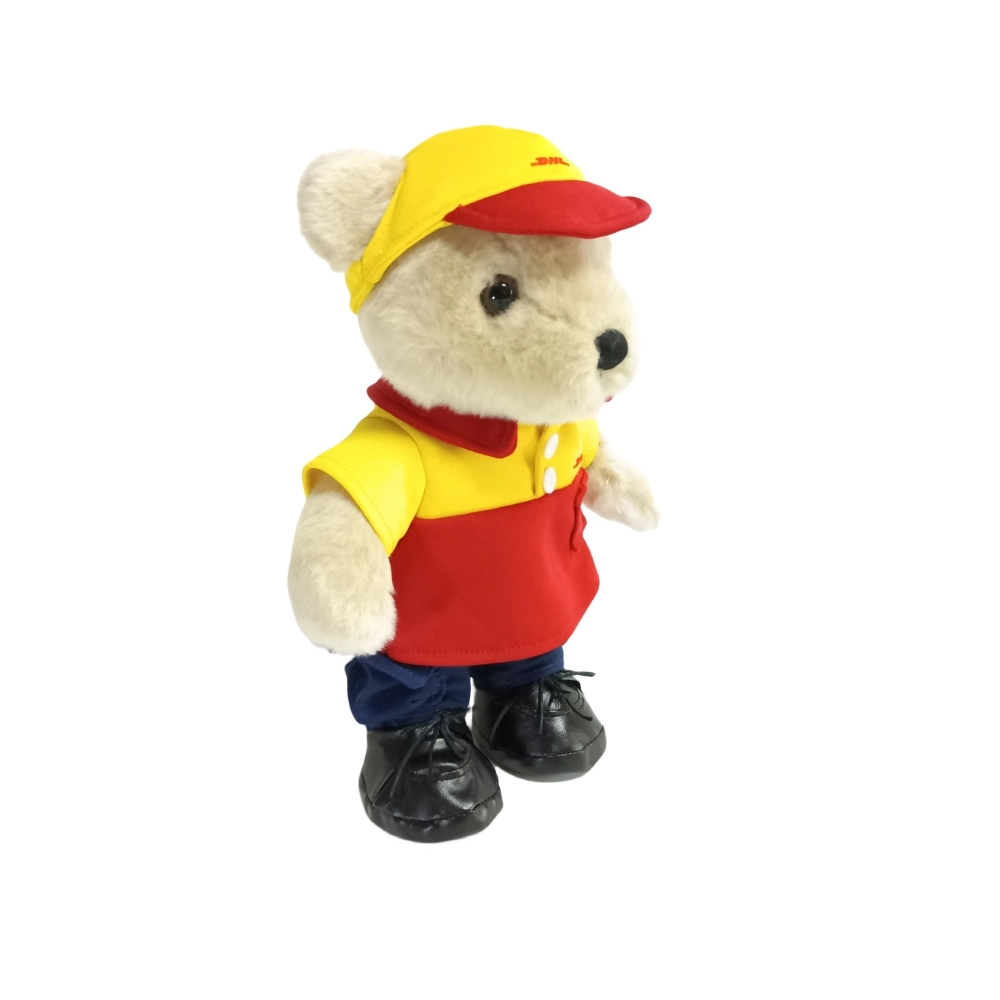 DHL Bear Courier Express Soft Teddy Tier stehend Custom Plüsch Spielzeug