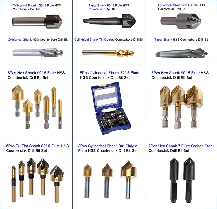 DIN335D 90 Degree 3 Flute HSS Countersink Drill Bit with Morse Taper Shank for Metal Deburring