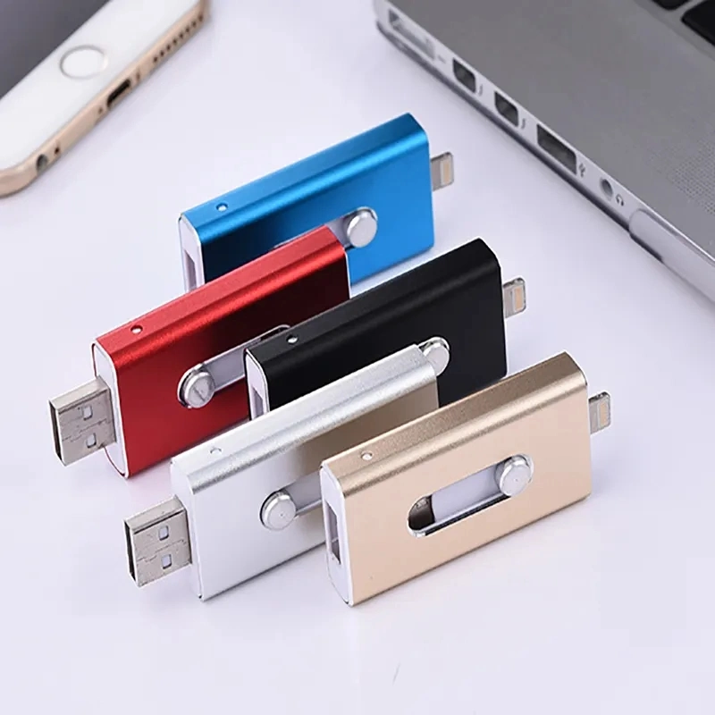 Customized Logo High Speed 4 in 1 Sliding Retractable Smart Phone OTG USB 3.0 8g Flash Memory Stick Pen Drives for Online Retailer USB Flash Drive U Disk