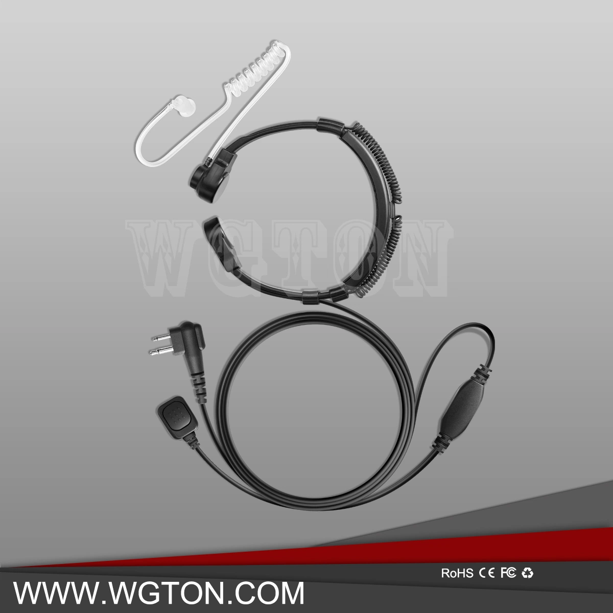 Throat Mic Headphone Headset for Walkie Talkie