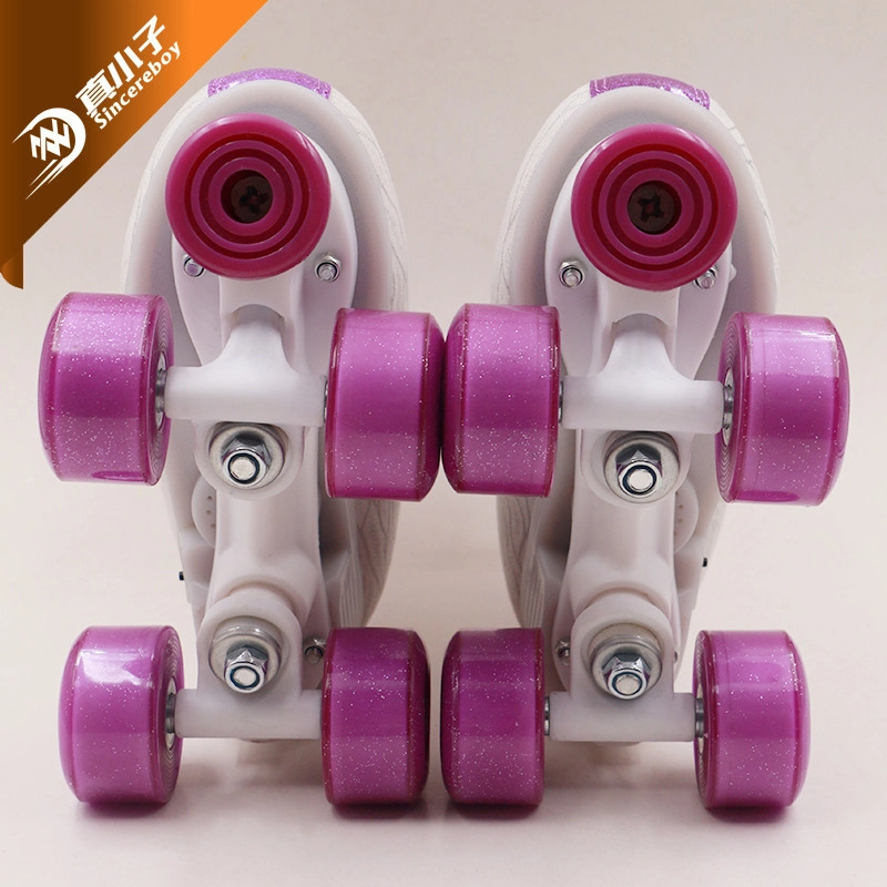 Wholesale/Supplier Sports Shoes Fitness Entertainment Double Row Roller Flash Skates Shoes for Girls