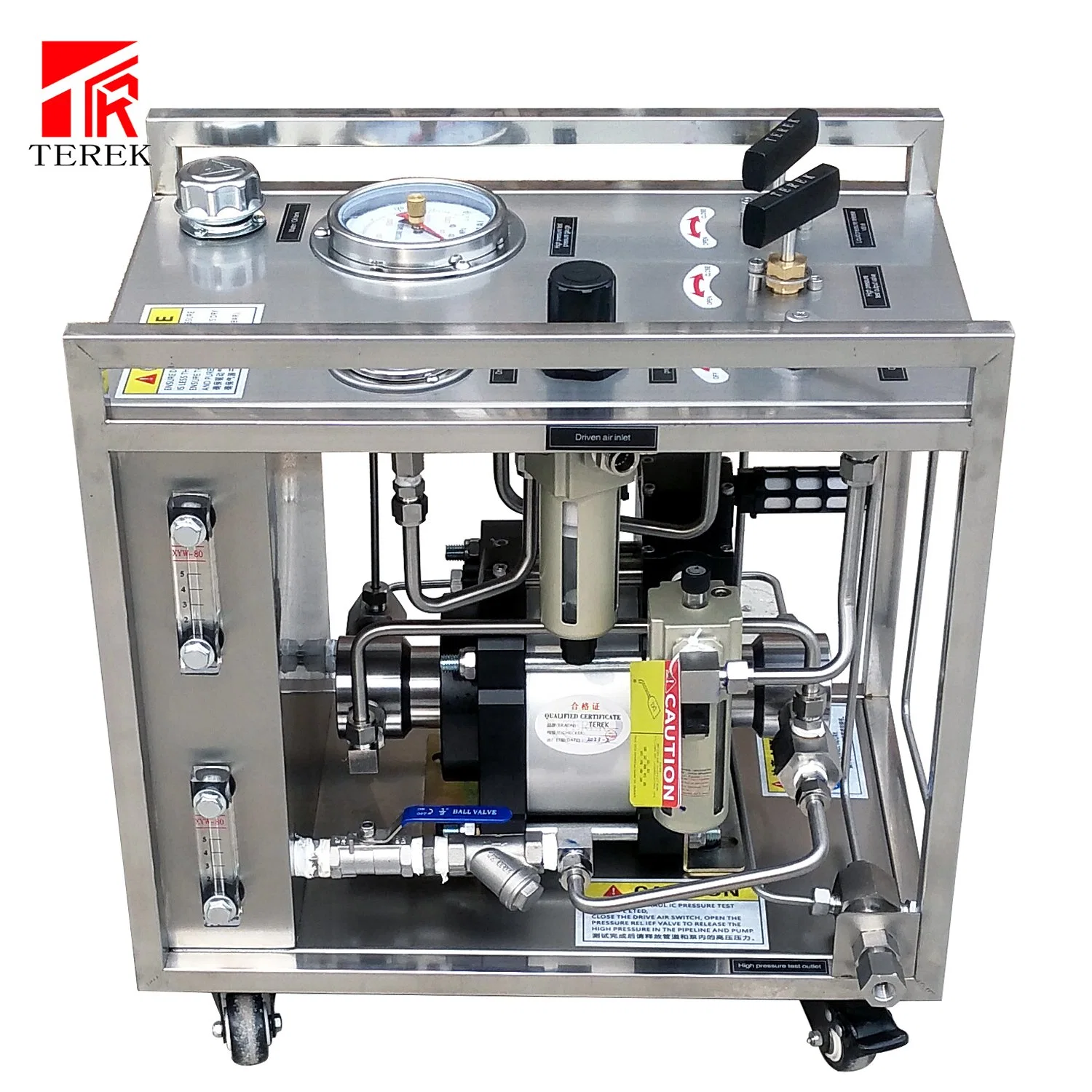 Terek Brand Hydraulic Hydrostatic Pressure Testing Machine Pump Air Driven Portable