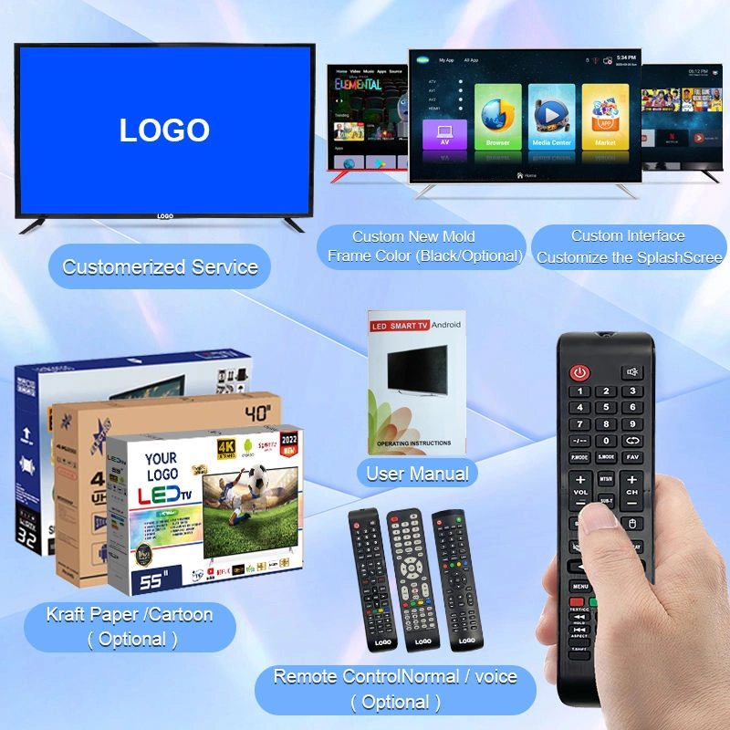 32 بوصة 43 بوصة 50 بوصة 55 بوصة 65 بوصة 75 بوصة 85 بوصة 95 بوصة 100 بوصة رقمي LED/LCD/Smart TV مع DVB-T2s2