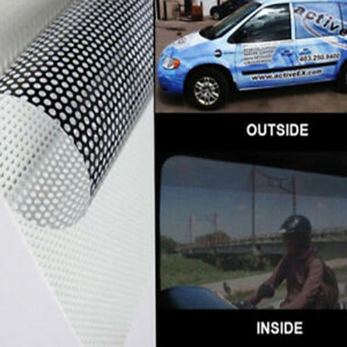 One Way Vision Film Printing Banner with PVC Material Adhesive