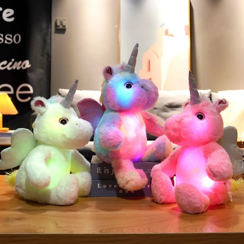 LED Plüsch weich und hübsch Einhorn Plüschtier Glow in der Dunkle Stofftier Spielzeug Licht bis Spielzeug Weihnachtsgeschenke