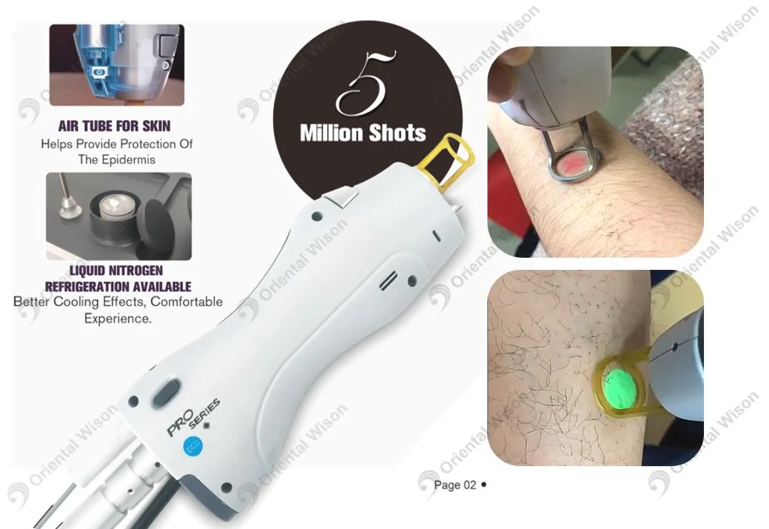 Alexandrite Laser YAG Laser 755nm + 1064nm Diodo láser Alexandrite Eliminación de Cabello láser máquina de belleza nitrógeno refrigeración para Salón de belleza Clínica y SPA