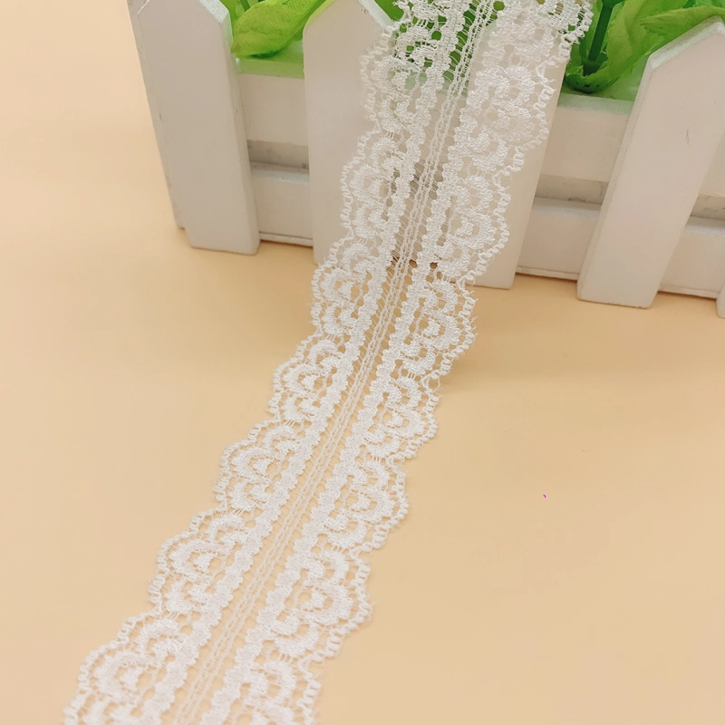 New Fashion Flowers Embroidered Elastic Lace Fabric for Lingerie