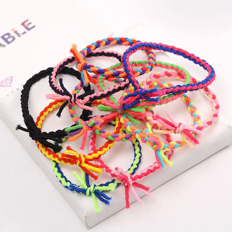 Handmade Rainbow Colored Cute Unicorn Cartoon Animal Charm Elastic Children's Bracelet Sweet Girl Gift