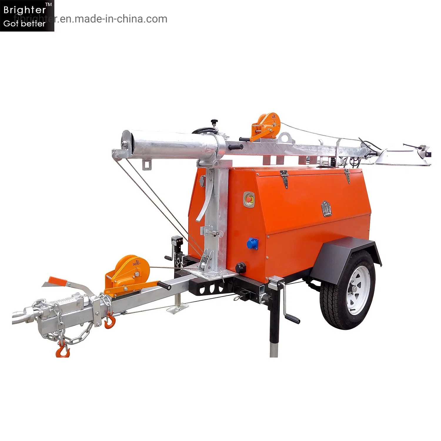 Trailer Compact Portable Mobile Tower Light with Diesel Generator for Emergency