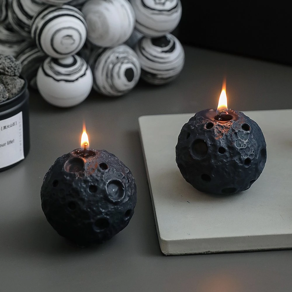 3D Moon Shape Candle Silicone Mold-Planet Ball Candle Moldmoon Ball Resin Mold-Crystal Sphere Mold-Aromatherapy Candle Mold