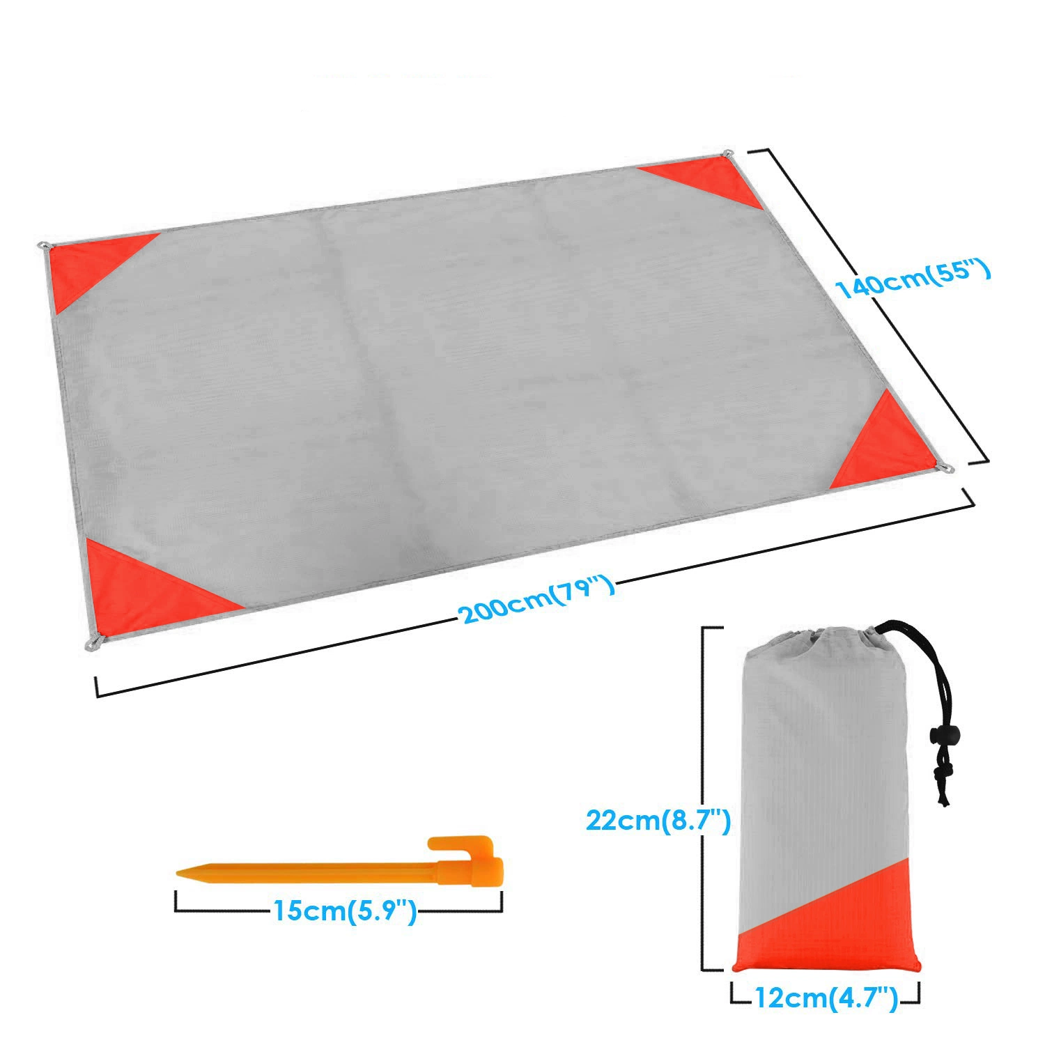 Znz Outdoor Camping Mat Portable Foldable Beach Blanket Sand Free Rest Ecs-754 Picnic Camping Amazon Hot Sales Anti Sand Beach Mat Outdoor Bag