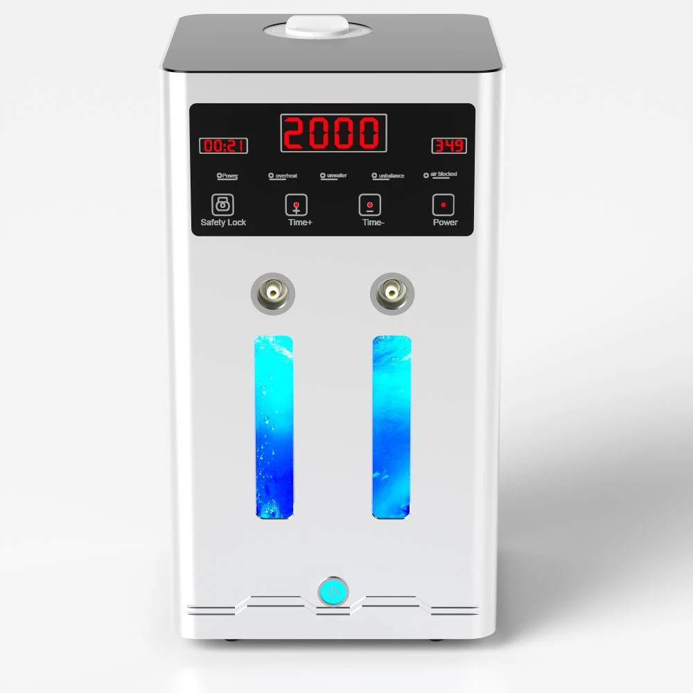 3000mL-hidrógeno Generator Health PEM Home máquina de gas marrón productora de hidrógeno Linterna HHO