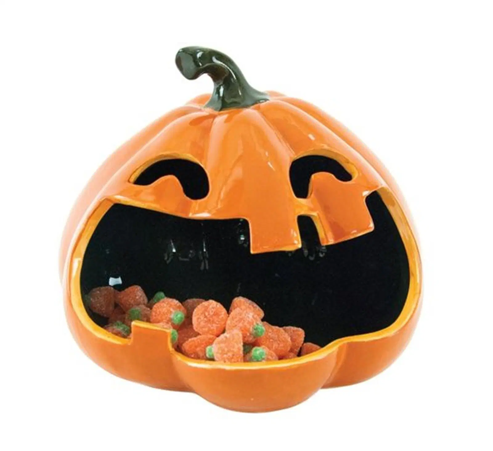 Halloween Novelty Design Best Selling Cute Pumpkin Ceramic Candy Canister