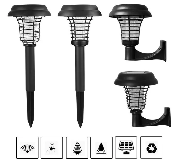 Mosquito Killer Solar Power LED Lamp Outdoor Garden Yard Lawn Walkway Light