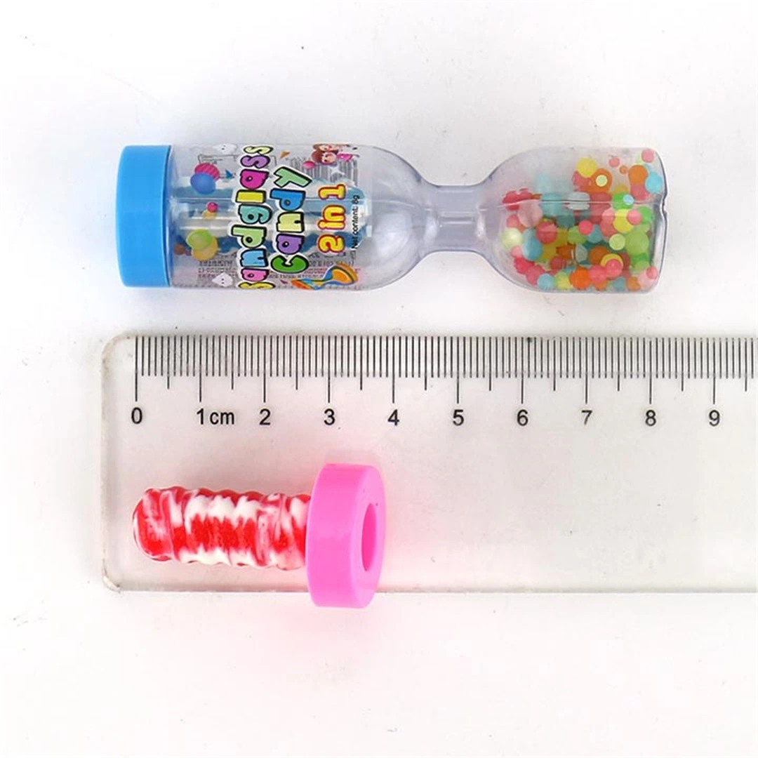 Hourglass Shape Toy with Twisted Lollipop and Mini Colored Candy