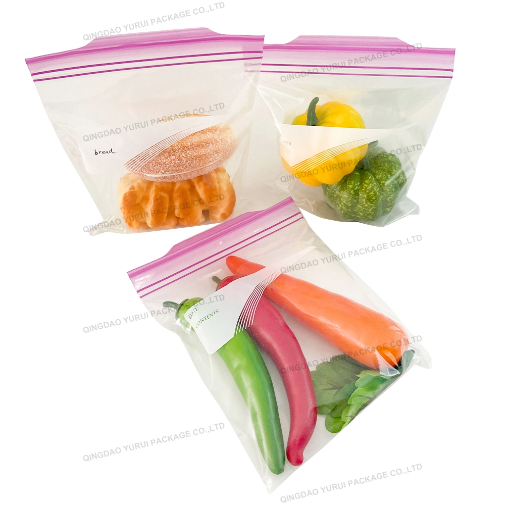 BPA-Free Transparent Food Storage Ziplock Freezer Bag with Easy Tape