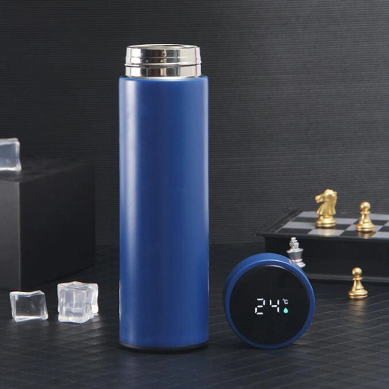 LED Digital Temperature Display Stainless Steel Thermometer Water Cup Bottle