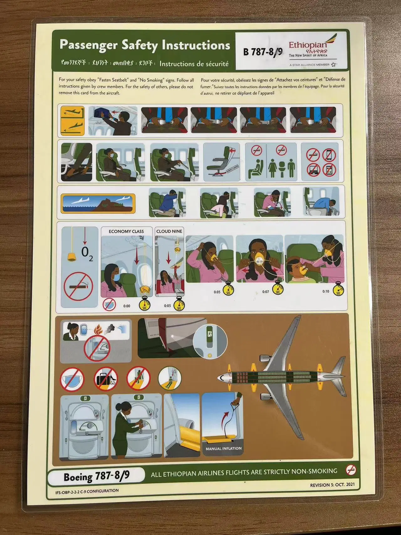 B787-8/9 Airlines Safety Cards Made From Factory