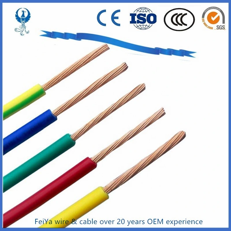 4mm2 6mm2 10mm2 10mm de aluminio/cobre Single Core Cu al aislamiento de plástico de PVC 450 750V Nh Zr BV Blv Cable eléctrico para la casa4mm2 6mm2 10