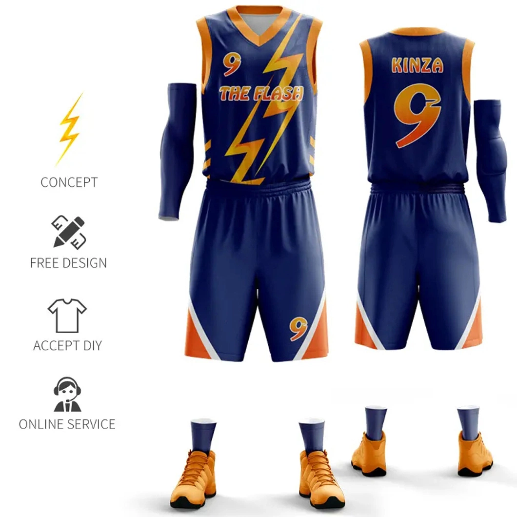 100% poliéster de alta calidad uniforme de baloncesto de fabricación personalizada