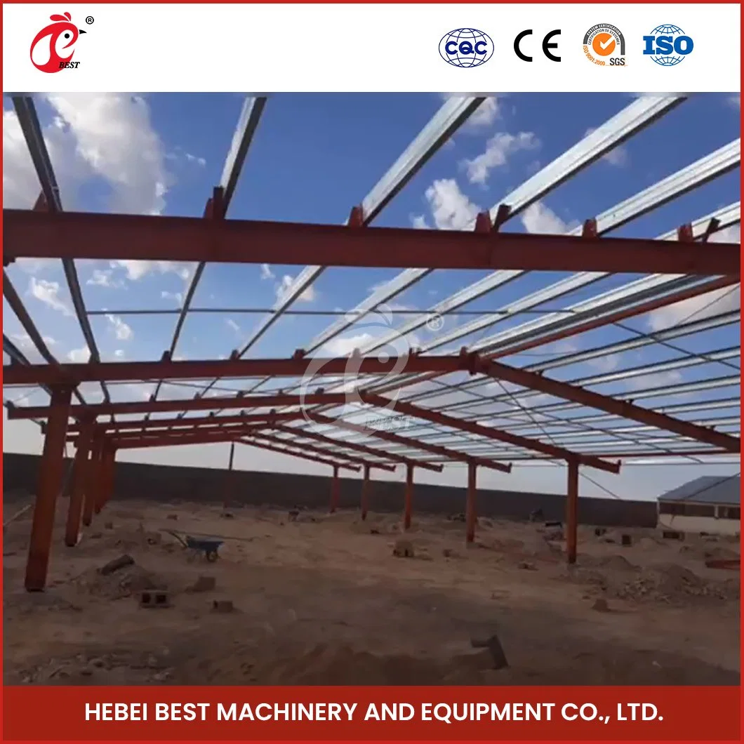 Bestchickencage Steel Poultry House China Low-Cost Prefab Poultry House Manufacturing Sample Available Assembled Steel Poultry Buildings