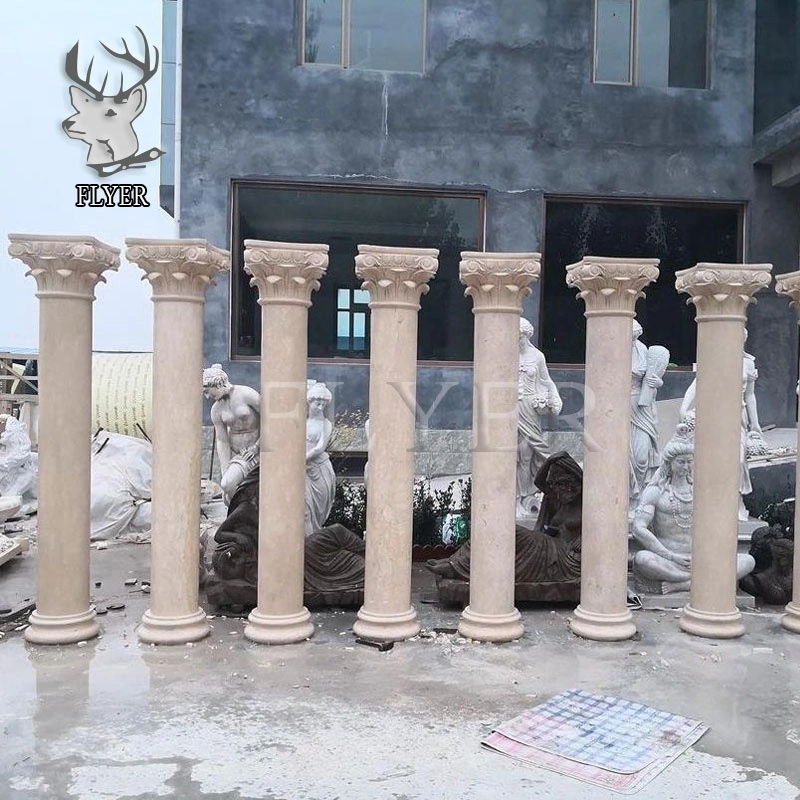 Outdoor Indoor Decorative Building Pillar Natural Stone Greek Column Marble Roman Columns for House