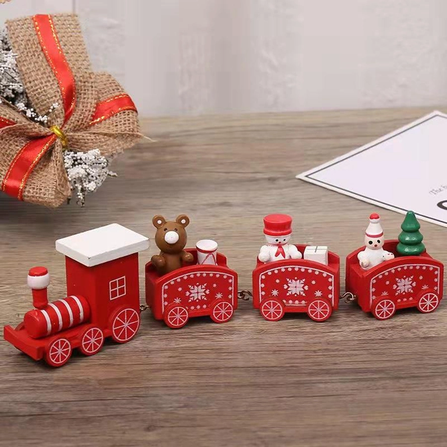 Wooden/Plastic Train Christmas Ornament Merry Christmas Decoration for Home 2022 Xmas Gifts Noel Natal Navidad New Year 2023 Christmas Decoration