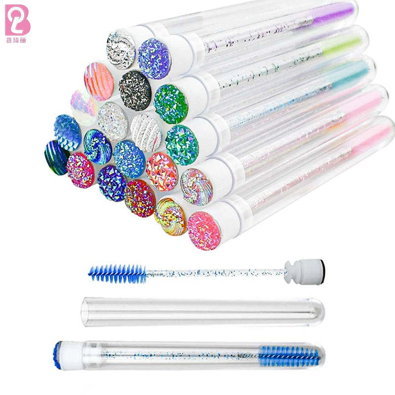 Beiqili Wholesale Eyelash Extension Mascara Spoolie Cleaning Brush Disposable Eyelash Wands with Tubes Eyebrow Eyelash Extension Comb