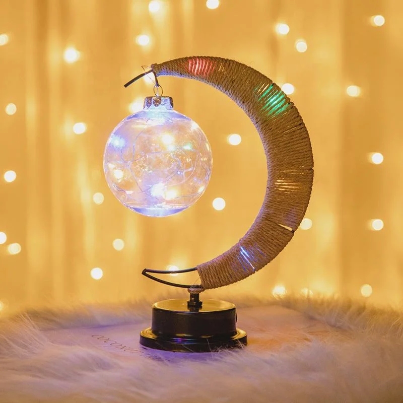 Lampe de lune en forme de croissant idéale comme cadeau, alimentée par batterie et dotée d'une lumière LED colorée pour la nuit.