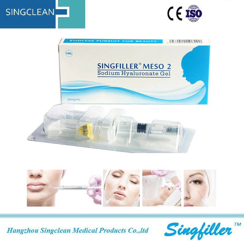 2*30G 1/2" Agulhas 15-30mg/ml Ha de concentração de gel de ácido hialurônico Singfiller Mesoterapia Pele